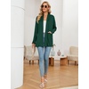 image:imageMicoson Womens Long Sleeve Open Front Cardigan Casual Loose Lightweight Cardigans with PocketsDark Green