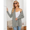 image:imageMicoson Womens Long Sleeve Open Front Cardigan Casual Loose Lightweight Cardigans with PocketsLight Gray