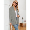image:imageMicoson Womens Long Sleeve Open Front Cardigan Casual Loose Lightweight Cardigans with PocketsLight Gray