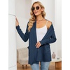 image:imageMicoson Womens Long Sleeve Open Front Cardigan Casual Loose Lightweight Cardigans with PocketsNavy Blue