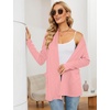 image:imageMicoson Womens Long Sleeve Open Front Cardigan Casual Loose Lightweight Cardigans with PocketsOrange Pink
