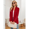 image:imageMicoson Womens Long Sleeve Open Front Cardigan Casual Loose Lightweight Cardigans with PocketsRed
