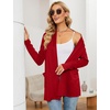 image:imageMicoson Womens Long Sleeve Open Front Cardigan Casual Loose Lightweight Cardigans with PocketsRed