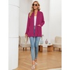 image:imageMicoson Womens Long Sleeve Open Front Cardigan Casual Loose Lightweight Cardigans with PocketsRed Rose