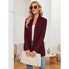 image:imageMicoson Womens Long Sleeve Open Front Cardigan Casual Loose Lightweight Cardigans with PocketsWine Red