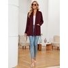 image:imageMicoson Womens Long Sleeve Open Front Cardigan Casual Loose Lightweight Cardigans with PocketsWine Red