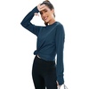 image:imageMicoson Womens Long Sleeve Workout Shirts Athletic Crew Neck Loose Fit Yoga Tops Cotton Running Shirt with Thumbholes