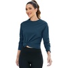 image:imageMicoson Womens Long Sleeve Workout Shirts Athletic Crew Neck Loose Fit Yoga Tops Cotton Running Shirt with Thumbholes