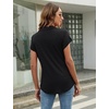 image:imageMicoson Womens Polo Shirts V Neck Short Sleeve Collared Tops Pleated T Shirts Casual Tunic Blouse SXXL
