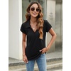 image:imageMicoson Womens Polo Shirts V Neck Short Sleeve Collared Tops Pleated T Shirts Casual Tunic Blouse SXXL