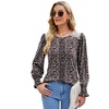 image:imageMicoson Womens Puff Long Sleeve Blouses Lace Pleated Front Shirts Fall Casual Smocked Cuff Tunics Top