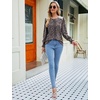 image:imageMicoson Womens Puff Long Sleeve Blouses Lace Pleated Front Shirts Fall Casual Smocked Cuff Tunics Top
