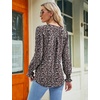 image:imageMicoson Womens Puff Long Sleeve Blouses Lace Pleated Front Shirts Fall Casual Smocked Cuff Tunics Top