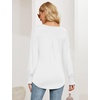 image:imageMicoson Womens Puff Long Sleeve Ruffle Blouse Fall V Neck Button Up Tunic Tops Casual TShirt with Smocked Cuffs