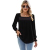 image:imageMicoson Womens Puff Long Sleeve Shirts Square Neck Floral Print Boho Blouses Smocked Cuff Tunic Tops