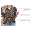 image:imageMicoson Womens Puffy Short Sleeve Polo Tee Shirt Collared Tunic BlousesArmy Green Floral