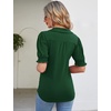 image:imageMicoson Womens Puffy Short Sleeve Polo Tee Shirt Collared Tunic BlousesGreen