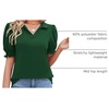 image:imageMicoson Womens Puffy Short Sleeve Polo Tee Shirt Collared Tunic BlousesGreen