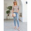 image:imageMicoson Womens Puffy Short Sleeve Polo Tee Shirt Collared Tunic BlousesPink Floral