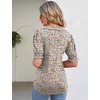 image:imageMicoson Womens Puffy Short Sleeve Polo Tee Shirt Collared Tunic BlousesPink Floral