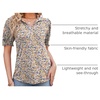 image:imageMicoson Womens Puffy Short Sleeve Polo Tee Shirt Collared Tunic BlousesPink Floral