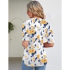 image:imageMicoson Womens Puffy Short Sleeve Polo Tee Shirt Collared Tunic BlousesWhite Yellow Floral