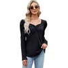 image:imageMicoson Womens Summer Shirt Ruched Square Neck Tops Puff Short Sleeve TShirt Loose Casual Tunics