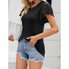 image:imageMicoson Womens Summer Tops Crewneck Lace Ruffle Sleeve Shirt Loose Tunic Blouses