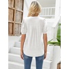 image:imageMicoson Womens Summer Tops V Neck Pleated Puff Short Sleeve Casual Tshirts Loose Tunic Blouse White Medium
