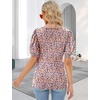 image:imageMicoson Womens Tops Short Sleeve Shirts Casual Square Neck Top Puff Sleeve Fitted Blouses