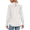 image:imageWomens Long Sleeve Blouse Ruffle Mock Neck Tops Dressy Casual Cute Lace Shirt Smocked Cuff Tunic Top