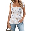 White Big Blue Floral