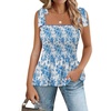 White Blue Floral