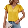 image:imageMicoson Women Flutter Sleeve V Neck Tops Swiss Dot Chiffon Blouse