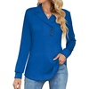 image:imageMicoson Womens Long Sleeve Button Lapel Tunic Tops V Neck Business Casual Swing Sweatshirt PulloverRoyal Blue