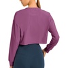 image:imageMicoson Womens Long Sleeve Crop Tops Workout Cropped Sweatshirts Summer Loose Fit Gym Yoga Shirts with UPF 50