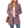 image:imageMicoson Womens Long Sleeve Open Front Cardigan Casual Loose Lightweight Cardigans with PocketsRed Bean Paste