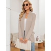 image:imageMicoson Womens Long Sleeve Open Front Cardigan Casual Loose Lightweight Cardigans with PocketsLight Brown