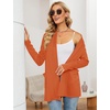 image:imageMicoson Womens Long Sleeve Open Front Cardigan Casual Loose Lightweight Cardigans with PocketsOrange
