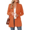 image:imageMicoson Womens Long Sleeve Open Front Cardigan Casual Loose Lightweight Cardigans with PocketsOrange